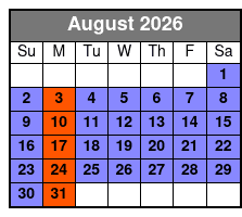Magic Saloon - Preferred Seating August Schedule