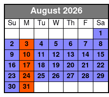 Magic Saloon - VIP Experience August Schedule