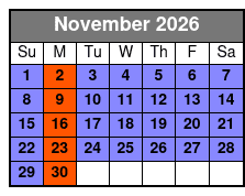 Magic Saloon - VIP Experience November Schedule