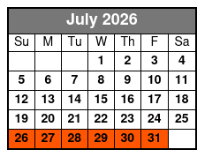 Six Flags Fiesta Texas: One-Day Ticket July Schedule