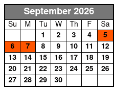 Six Flags Fiesta Texas: One-Day Ticket September Schedule