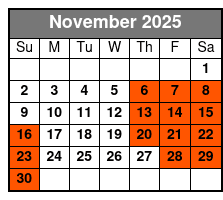 Downtown San Antonio & Riverwalk Helicopter Flight November Schedule