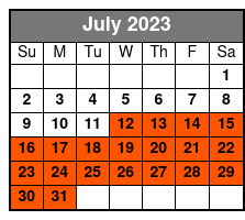San Antonio Hop-On Hop-Off City Tour July Schedule