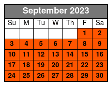 San Antonio Hop-On Hop-Off City Tour September Schedule
