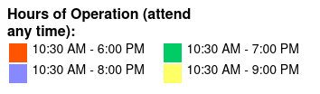 Aquatica and SeaWorld San Antonio 2 Day 2 Park Flex Ticket Color Key