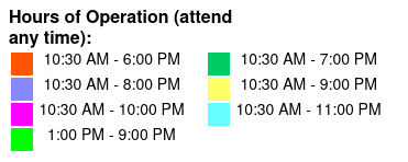 Aquatica San Antonio Single Day Ticket Color Key