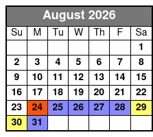 Discovery Caverns Tour August Schedule