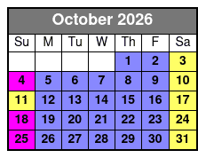 Discovery Caverns Tour October Schedule