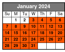 24 Hour Hop-On Hop-Off January Schedule