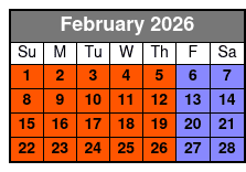 90 Minute Ghost Walk February Schedule