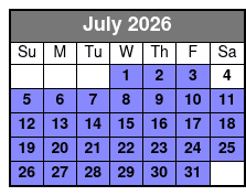 90 Minute Ghost Walk July Schedule