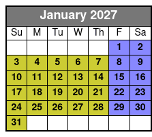 90 Minute Ghost Walk January Schedule