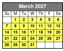 90 Minute Ghost Walk March Schedule