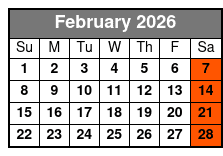 Tour + VIP Whiskey Tasting February Schedule