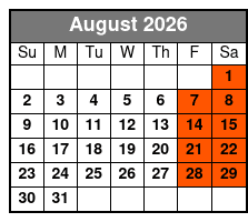 Haunted San Antonio Booze and Boos Ghost Walking Tour August Schedule