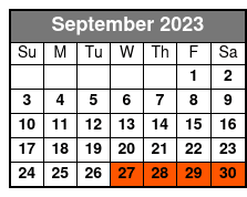Boat + Bus + Tower September Schedule