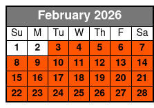 San Antonio Attraction Pass February Schedule
