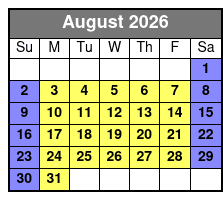 The Undead (Colonnade Location) August Schedule