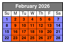 Trapped Below (Colonnade Location) February Schedule