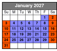 Trapped Below (Colonnade Location) January Schedule