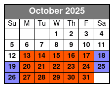 Horror on Hallows Eve (Colonnade Location) October Schedule