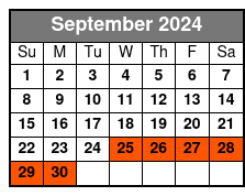 Extreme Escape September Schedule