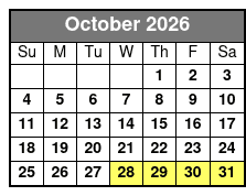 Cave Without a Name Tour October Schedule