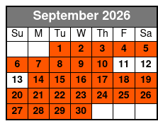 Private Missions and More - Half-Day City Tour September Schedule