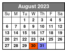 San Antonio from 1700's to Present Private Half-Day Tour August Schedule