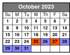 San Antonio from 1700's to Present Private Half-Day Tour October Schedule