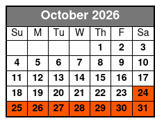 Best of San Antonio Sightseeing Tour October Schedule