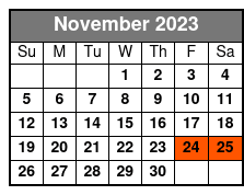 Private Walking Texas Ghost Tour November Schedule