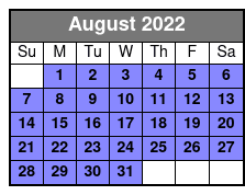 Guided Stand Up Paddle Tour August Schedule