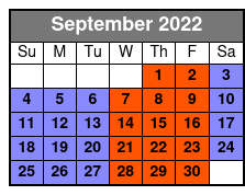 Guided Mangrove Tunnel Kayak Tour September Schedule