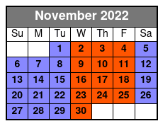 Guided Mangrove Tunnel Kayak Tour November Schedule