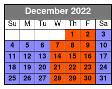 Guided Mangrove Tunnel Kayak Tour December Schedule