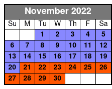 Kayak Tour Through Mangrove Tunnels November Schedule