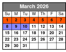 Dolphin & Sightseeing Cruise + Private Beach Stop March Schedule
