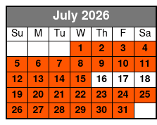 Dolphin & Sightseeing Cruise + Private Beach Stop July Schedule