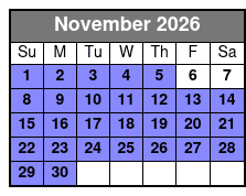 Dolphin & Sightseeing Cruise + Private Beach Stop November Schedule