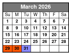 2 Hour Private Dolphin Cruise & Bay Tour March Schedule