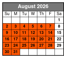 Private Boat and Dolphin Watching in Florida August Schedule