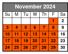 Three Hour Cruise November Schedule