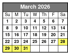 Condor Sailing Public Dolphin and Sightseeing Cruise March Schedule