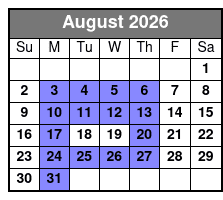 2 Hours Private Guided Sailing Adventure in Pensacola Beach August Schedule