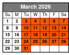 Hop-On Hop-Off 11 AM March Schedule