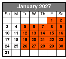 Hop-On Hop-Off 11 AM January Schedule