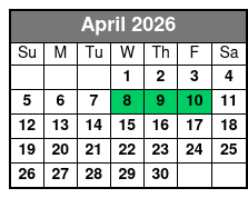 Sunset Cruise Tour April Schedule
