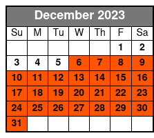 9:00am Tour December Schedule