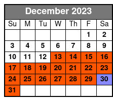 4:00pm Tour December Schedule